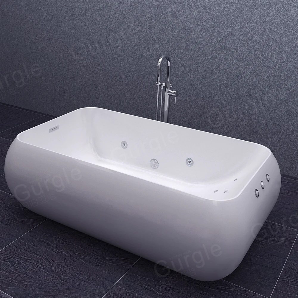 Spa Bathtub Whirlpool Jetted Bath Acrylic Bathtubs with Massage New Design 2 Person Indoor Modern Hydromassage Bathtub Drainer