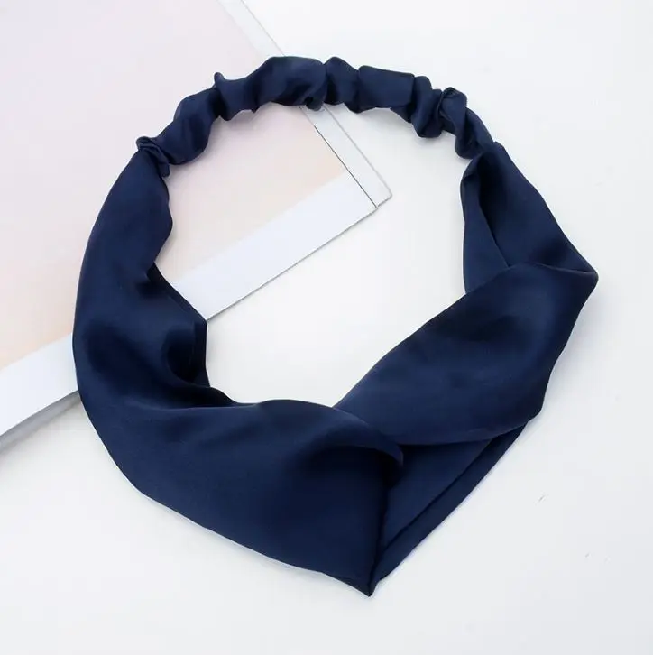 Elastic Hair Accessories Knotted Spa Makeup Headband Women Satin Fabric Hairband