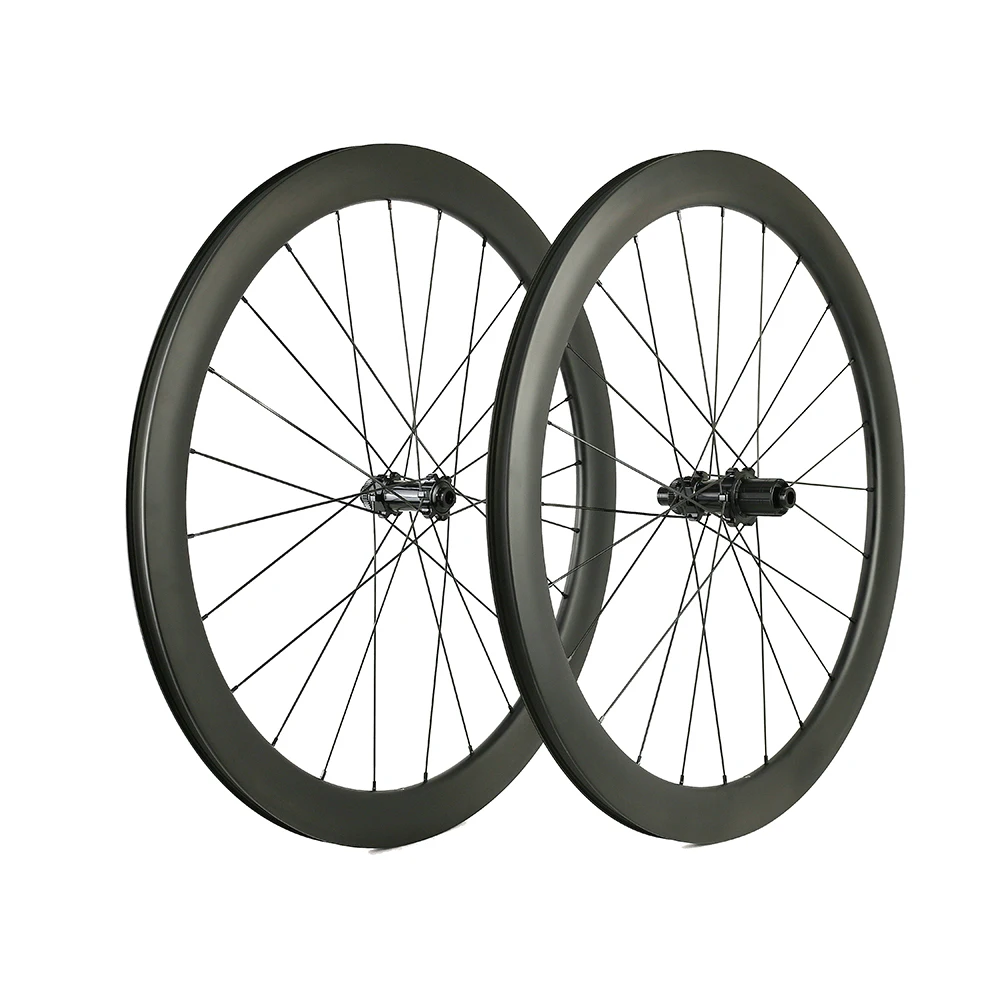 Carbon Road Bike Wheels 50mm Clincher Tubeless Ready Disc Brake 700c Wheelset