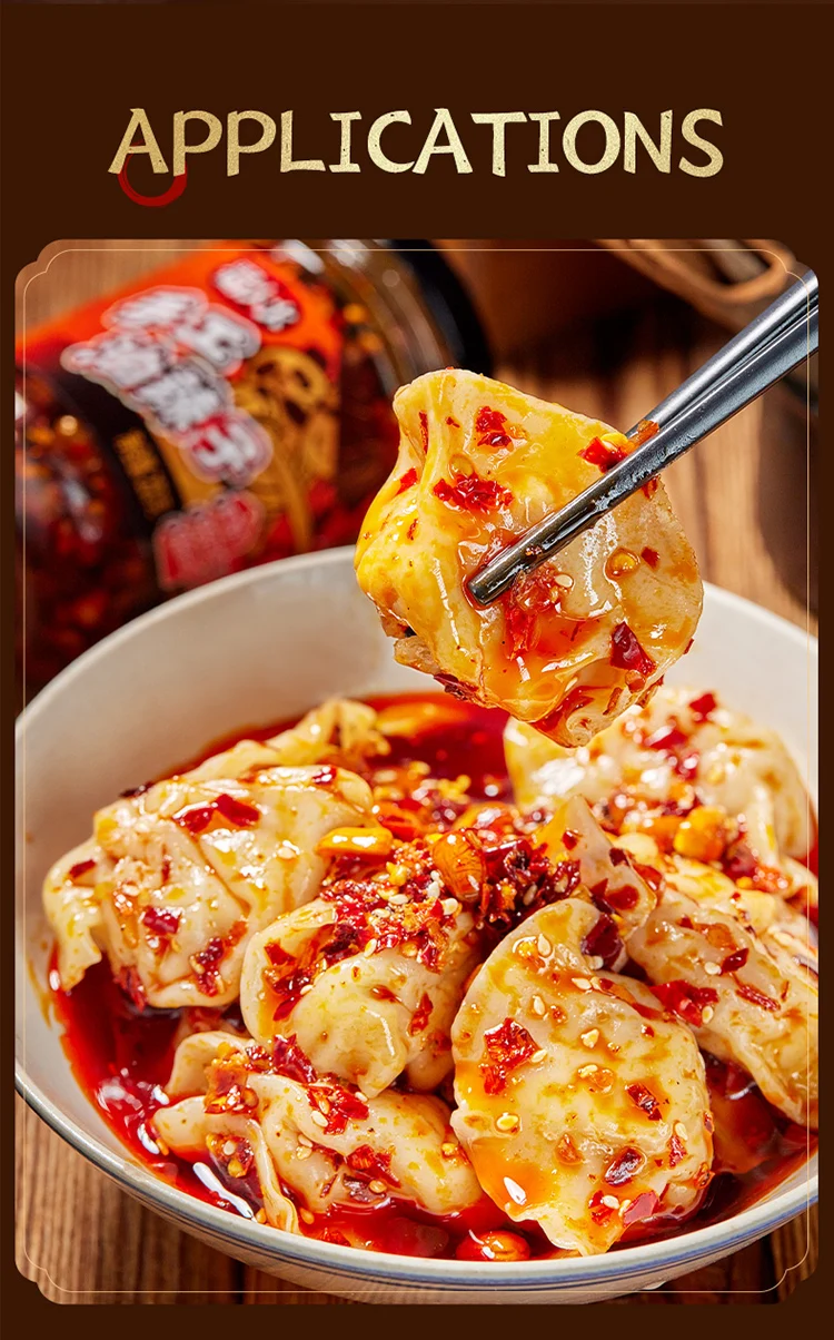 Jixiangju hot selling product pepper diced meat chili oil glass bottle