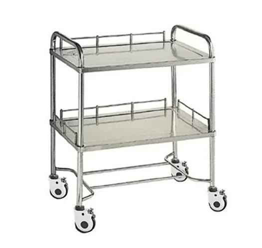 H-B28 stainless steel medical bedside trolley with drawers for medical equipment