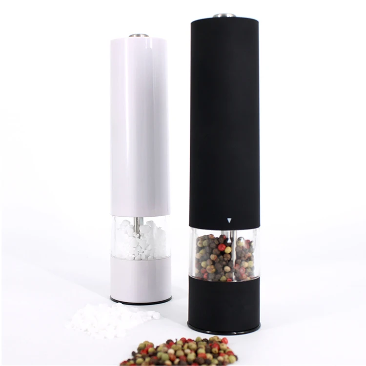 Custom Colorful Adjustable Ceramic Core Stainless Steel Electric Spice Salt And Pepper Grinders by Battery operated