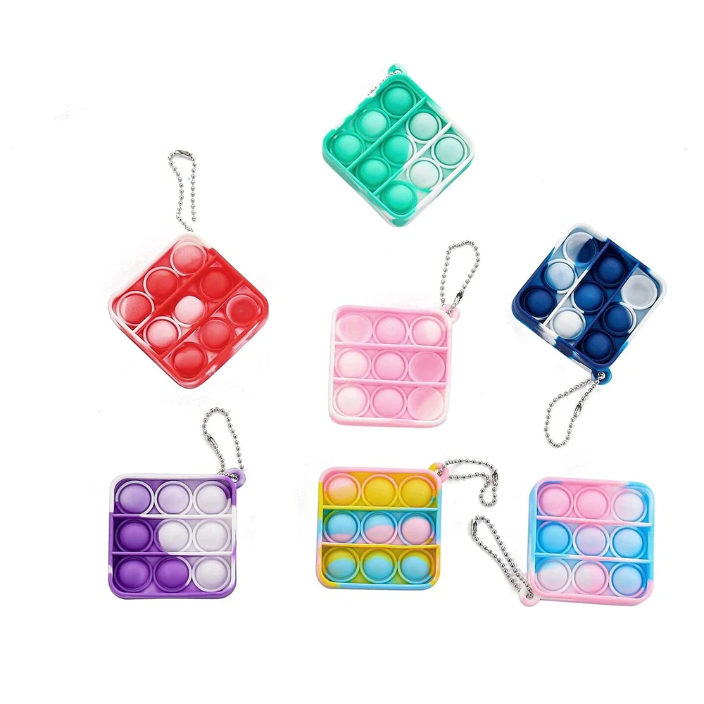 Fidget Relieve Anxiety Stress Hand popit fidget Toy for Kids Adults Easy to Take Mini Pop It Keychain
