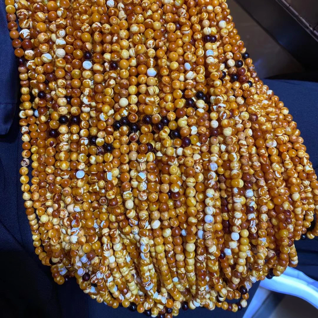 pure Natural amber Russian Baltic Amber European return old wax Red Amber Beads Muslim prayer beads