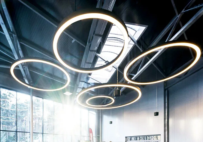 aluminum led light Office Round Ring Recessed Ceiling Surface Mount Wall Fixture Led Panel Linear