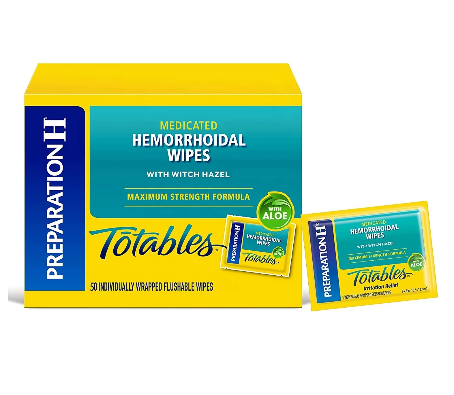 Flushable Pre-moist with witch hazel Medicated Hemorrhoidal Wipes Relief Hemorrhoid Symptom Treatment wipes