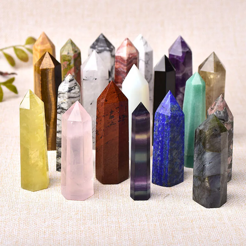 wholesale Clear Quartz Obelisks Amethyst Healing Stones Crystal Pillar Point  Natural Quartz Wand Crystal Fluorite Tower