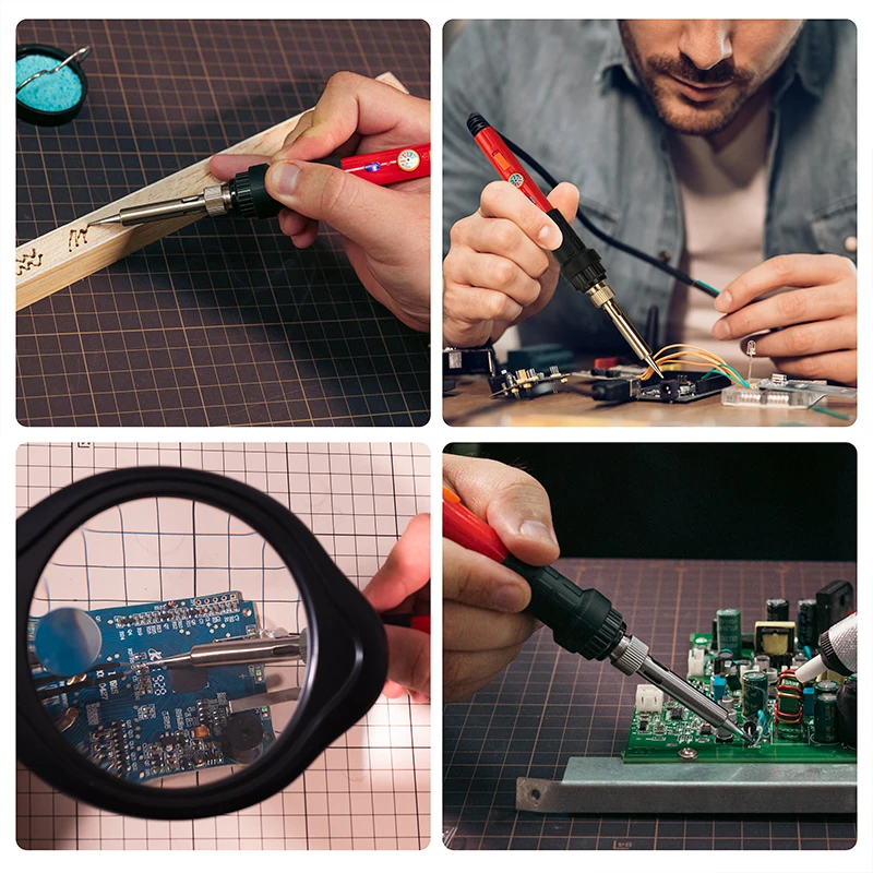 KAIWEETS Electric Soldering Iron Kit Electronics 60w Adjustable Temperature Welding Iron Electric Soldering Irons