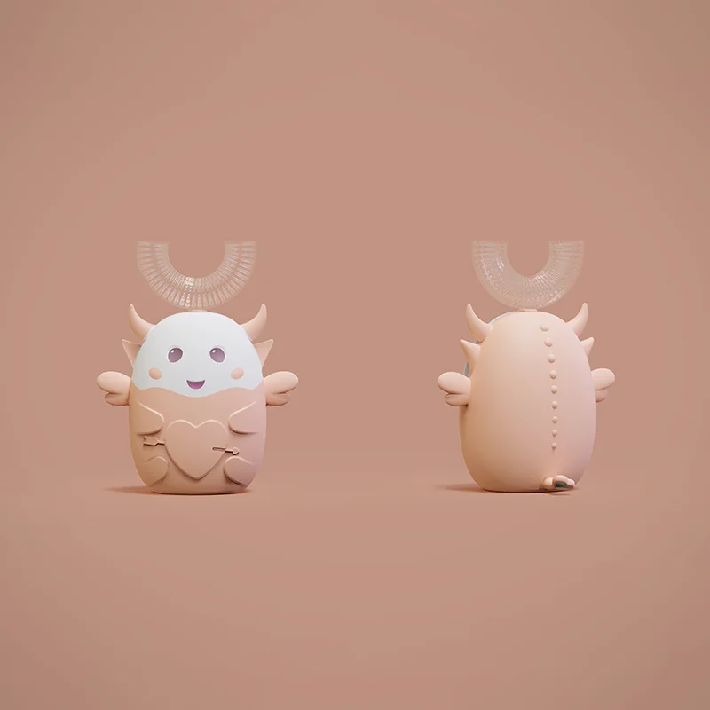 AIWO Cute Cartoon Design 100% Full Inspection Kinderzahnburste U Shape Sonic Kids Toothbrush Electrical