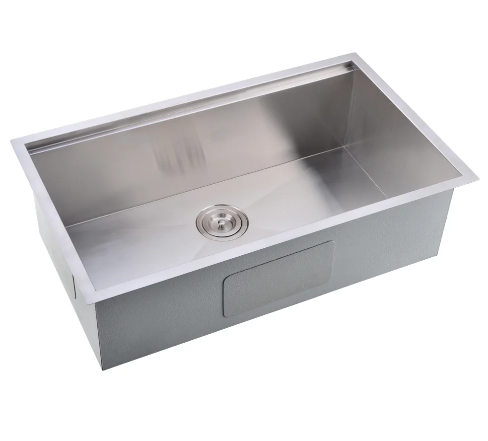 Built-in Ledge Workstation Kitchen Sink 27 Inch Single Bowl Undermount 18 Gauge SUS304 Stainless Steel Satin Finish cUPC listed