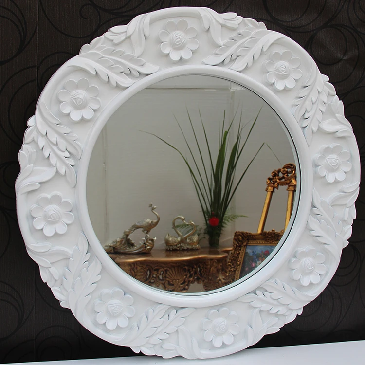 Large Antique Bathroom Decorative Wall Hanging Round Hotel Mirror With the White