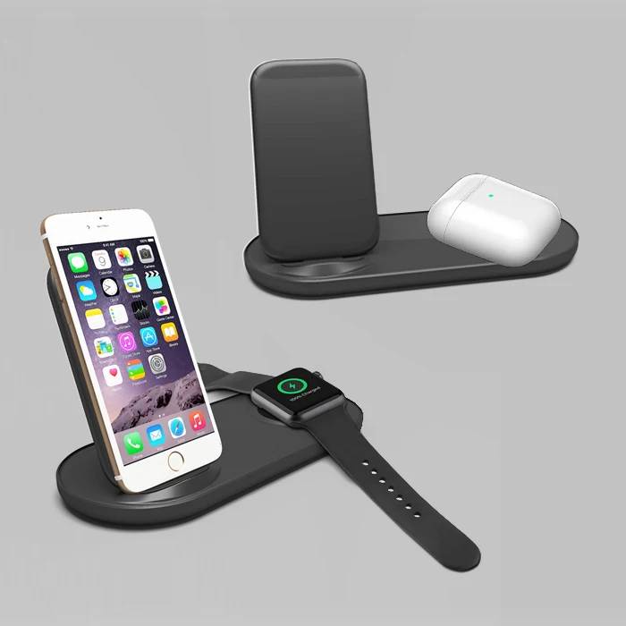 3 in 1 desktop 15W fast charging wireless charger stand