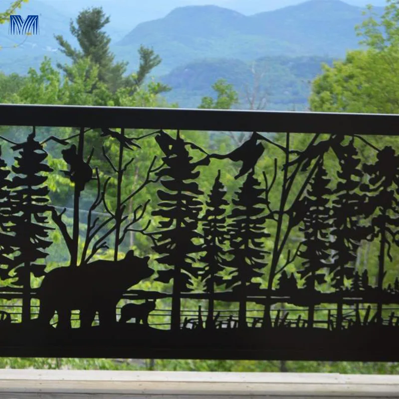 Vinyl fence gabion iron  wire mesh electric fence energizer aluminium horse laser cut privacy fencing panel