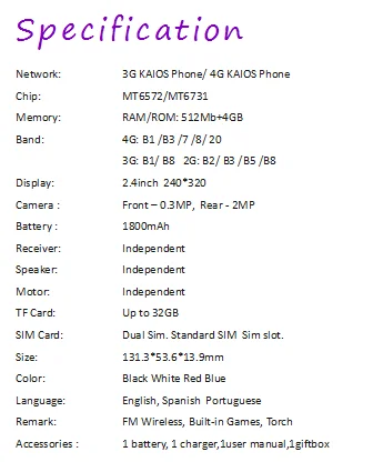 kaios specs