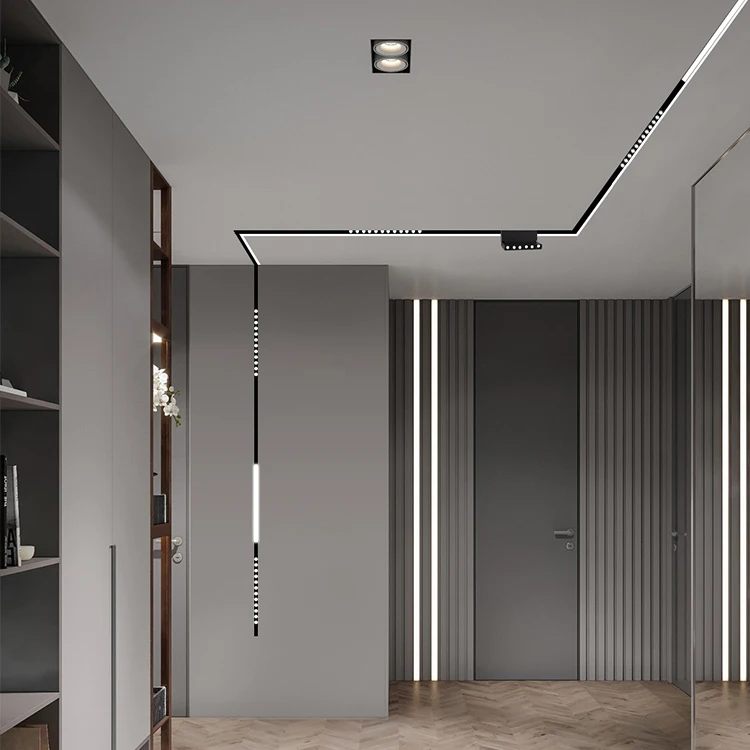 
High Quality Indoor Decorative Aluminum Adjustable Track Linear Light Magnetic Led Tracklight 