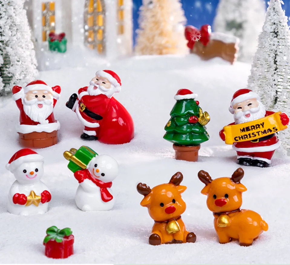 Home decor hand painted  polyresin pray angel xmas Christmas figurines resin+crafts snowman Santa Claus tree deer