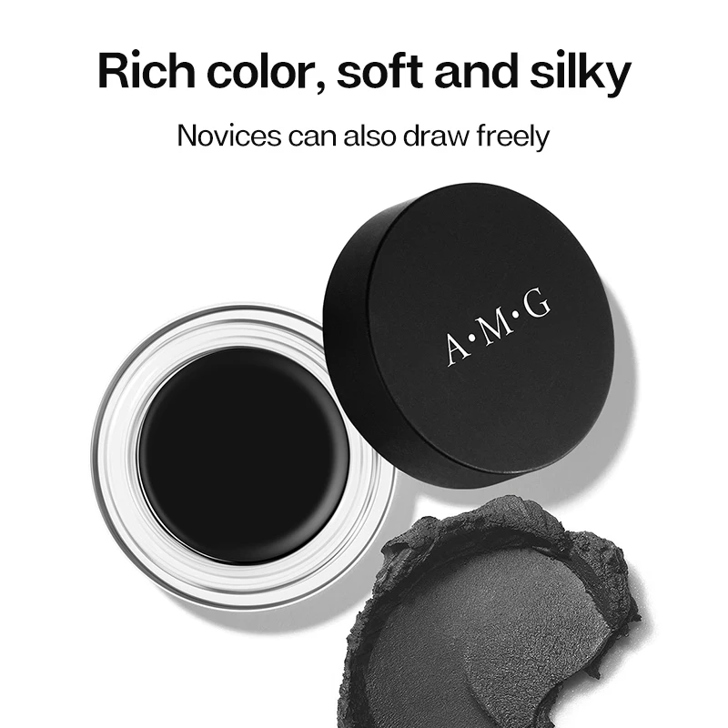 Factory A.M.G High Quality Eye Makeup Eye Brow With Flat Brush High Pigment Waterproof Long Lasting Eyebrow Eyeliner Cream