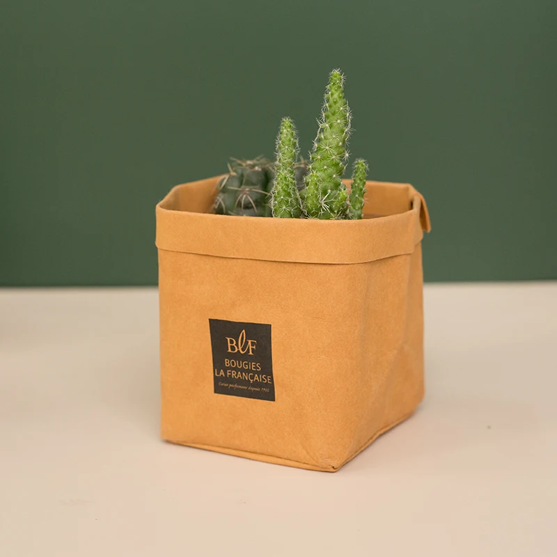 Decorative Fabric Flower Pot Covers with Waterproof Plastic Liner