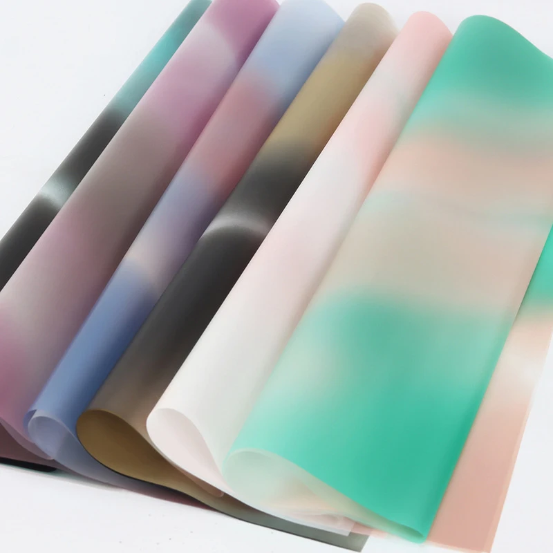 Strip Line Transparent Wrapping Film Mix Colors For Flower Packaging 100% Waterproof Sheets Korean Bouquet Wrapping Paper