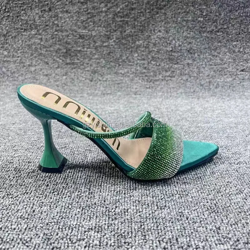 2024 Cheap high quality new letters high heels for ladies with stylish sandals with stiletto straps
