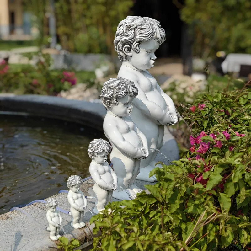 Customer Favorite Angel Sculpture waterfall fountain Garden Statue Angel Figurine Solar Water Fountain