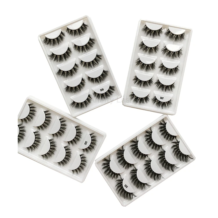 Натуральные накладные ресницы, накладные ресницы, длинный макияж, 3d норковые ресницы для наращивания, норковые ресницы, 5 пар ресниц