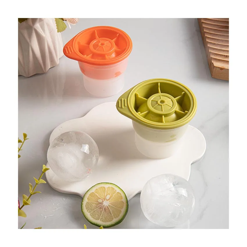 High Quality Block Clear Round Ball Maker Silicone Popsicle Whiskey Mold Ice Cube Tray with Lid Silicone 50 Customization