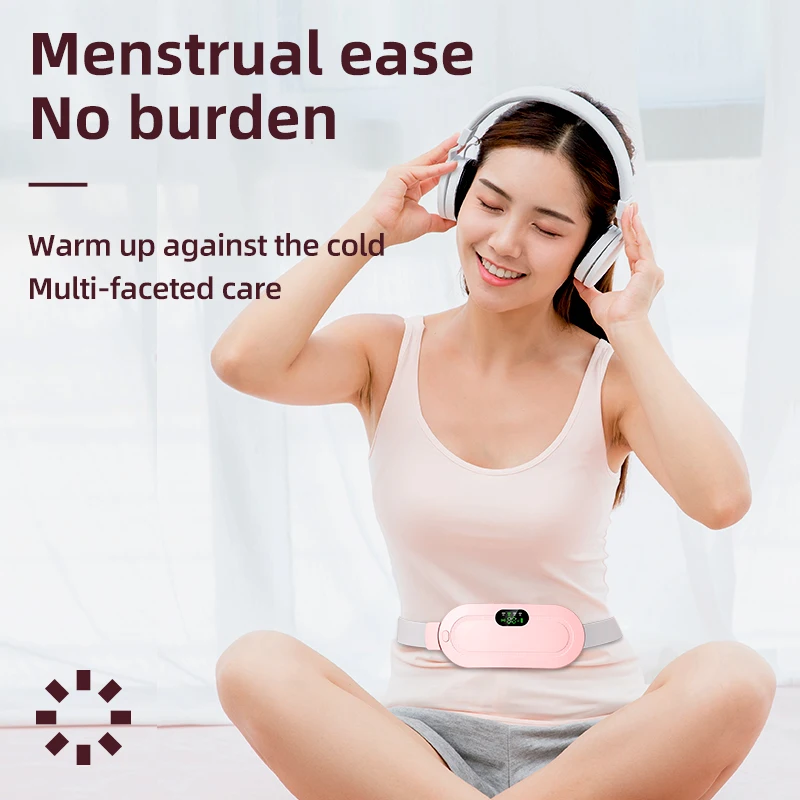 Beslife  Menstrual Heating Belt Hot Compress Warm Palace Vibrating Heating Pad Menstrual Lumbar Massage Belt Slimming Vibrating