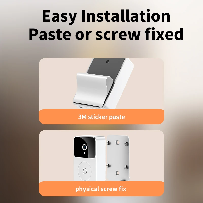 anti-thief visualize smart wifi doorbell with night vision, app support cloud storage, auto capture video call function