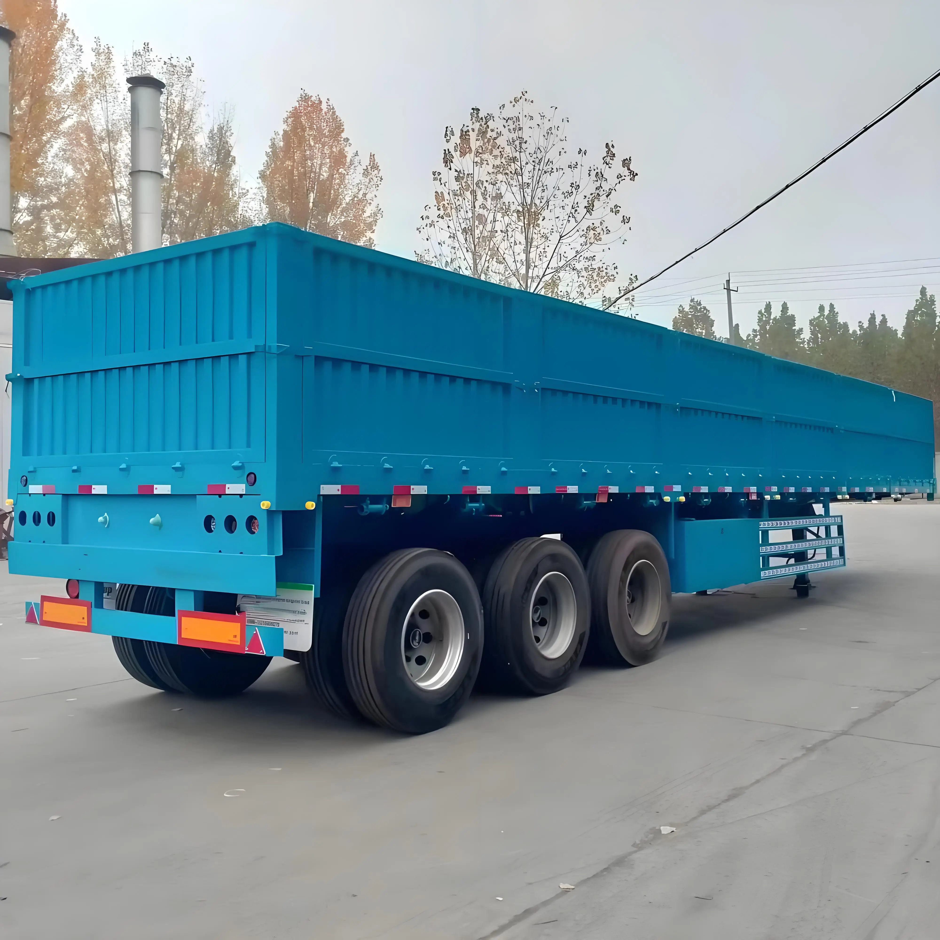 3 axles open side wall cargo semi trailer 3axles side wall semi trailer 40t side wall open platform semi trailer