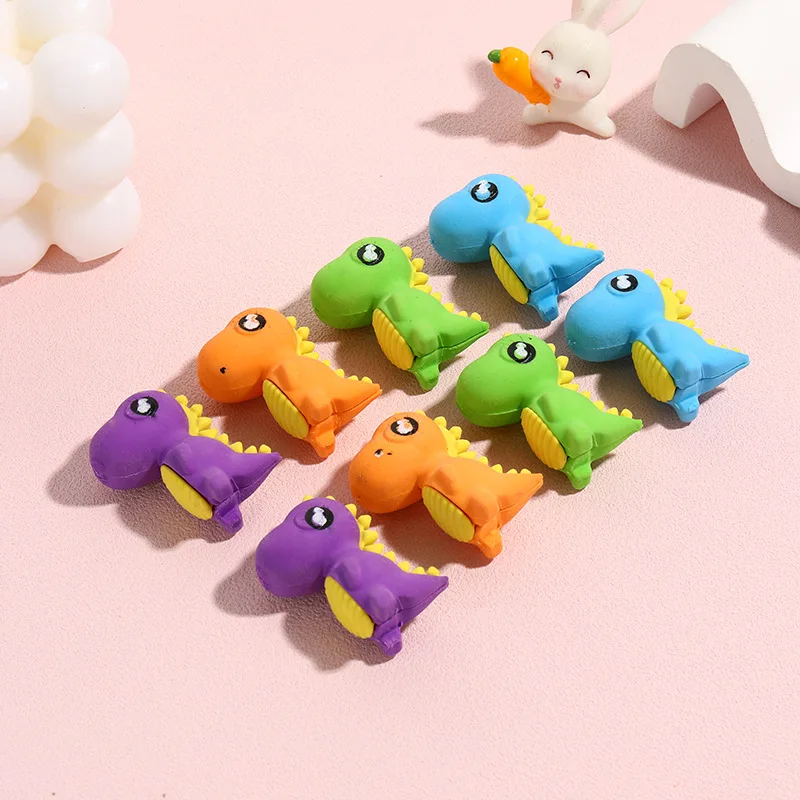 Cartoon dinosaur shape 3D eraser purple color available children students wholesale stationery for gift