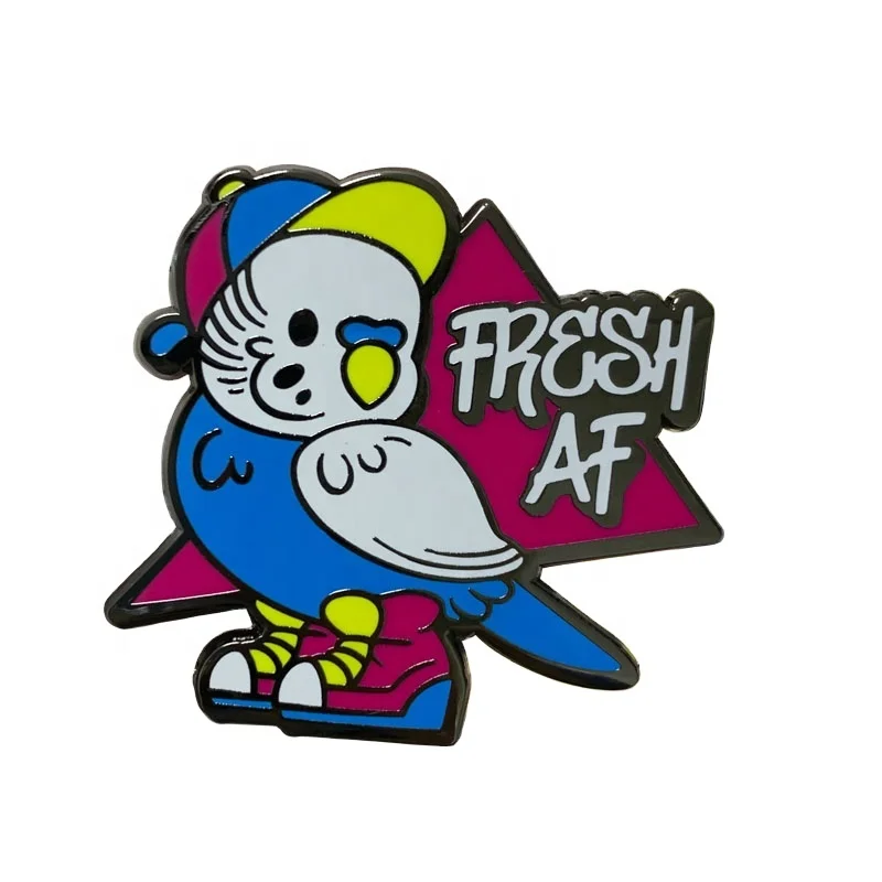 
Wholesale Custom Black Nickel Plating Enamel Pin Hard Bird Lapel Pin badge 