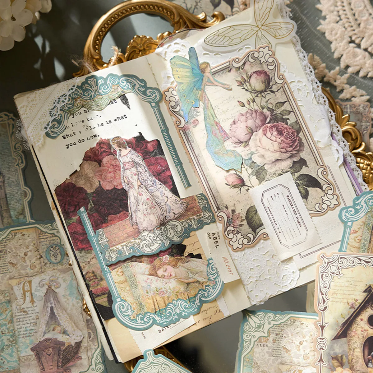 Handbook material paper Higurashi past series retro art handbook material decorative collage bottoming