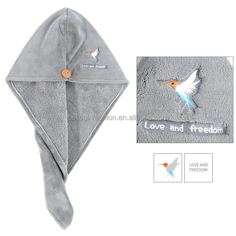 Bellegirl полотенце для волос сухих волос полотенца из микрофибры быстрая Магия сушка wrap Тюрбан насадка для душа и ванной полотенце с пуговицами