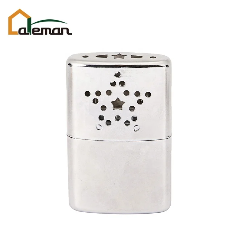 Vintage Five-pointed Star Pattern Pocket Hand Warmer, Lighter Fluid Oil Handwarmer Ultralight Fishing Pentacle Pentagram Silver