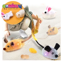 Забавная имитация мягкого индукционного освещения кролик ловит игрушку-мышь