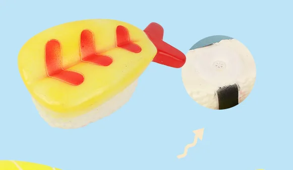 wholesale pet dog puppy toy vinyl japanese food fish suqeaker toy sound toy for pet dog puppy