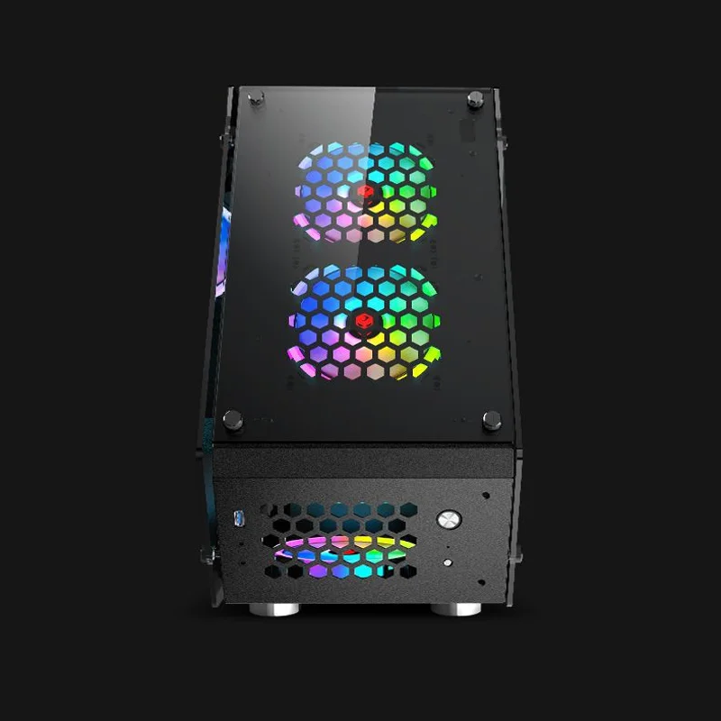 China manufacturer tempered glass computer case pc chassis casing gaming with custom logo