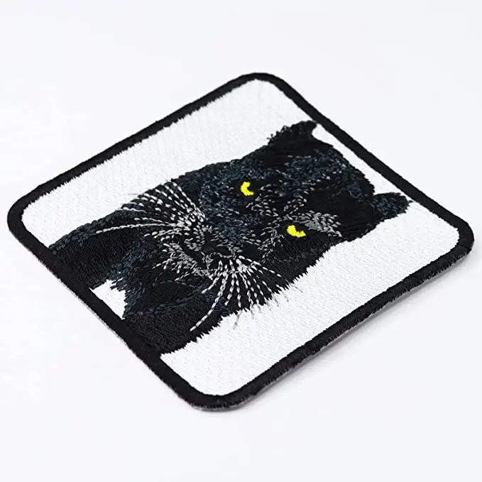 Custom fashion clothing Animal Panther embroidered patch wholesale high quality clothing embroidered logo logo