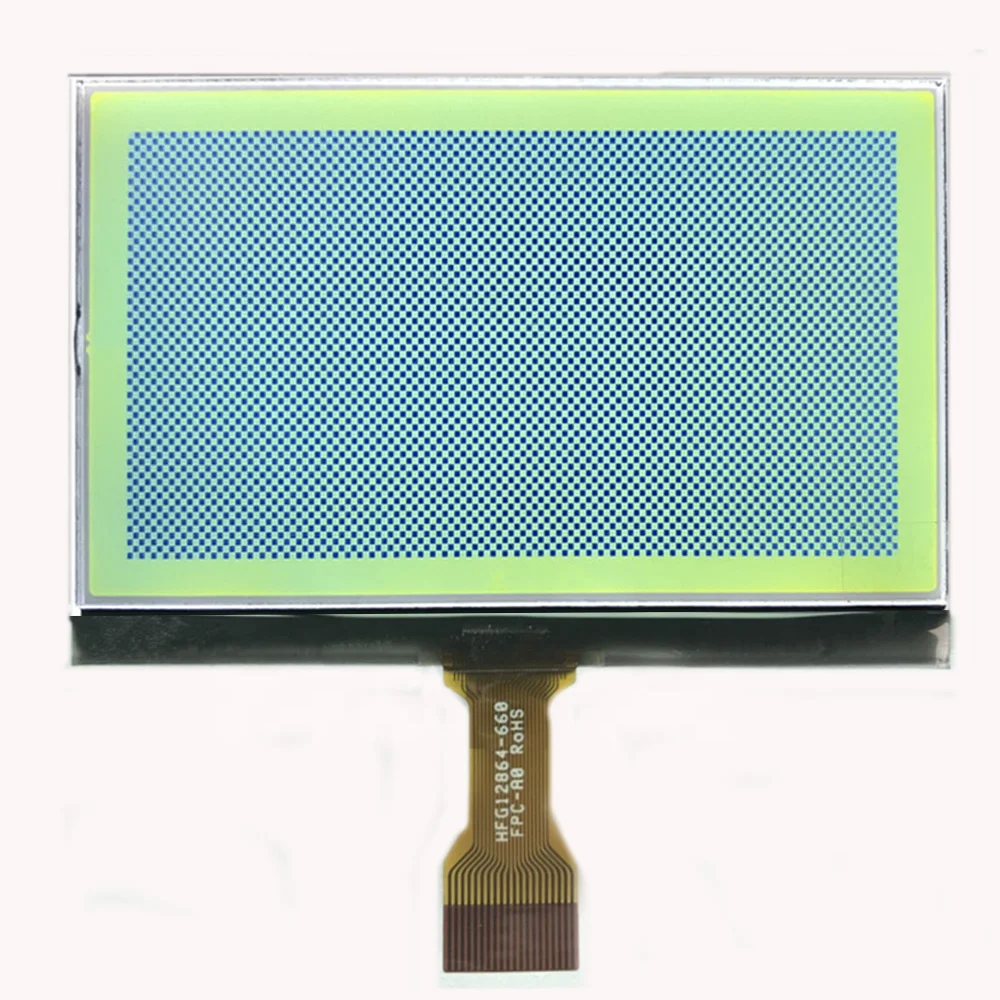 China supplier COG 128x64 Lcd Display Module Graphic Lcd screen  Yellow-Green background Graphic LCD Display Module