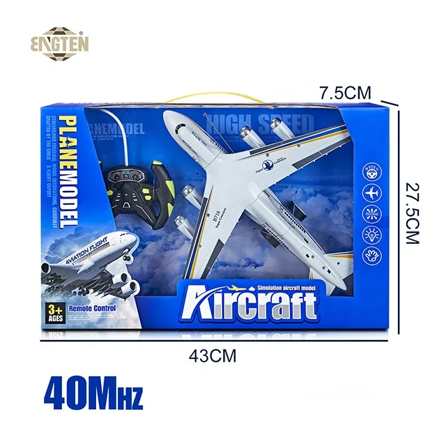 RC Airplane 4CH Steering Wheel Electric Remote Control Airliner Indoor Outdoor for Kids