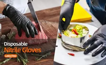 Guantes De Nitrilo De Diamante Mechanical De Textura Elevada Seguros Para Alimentos Industriales Sin Latex Ni Polvo De 8 Mil