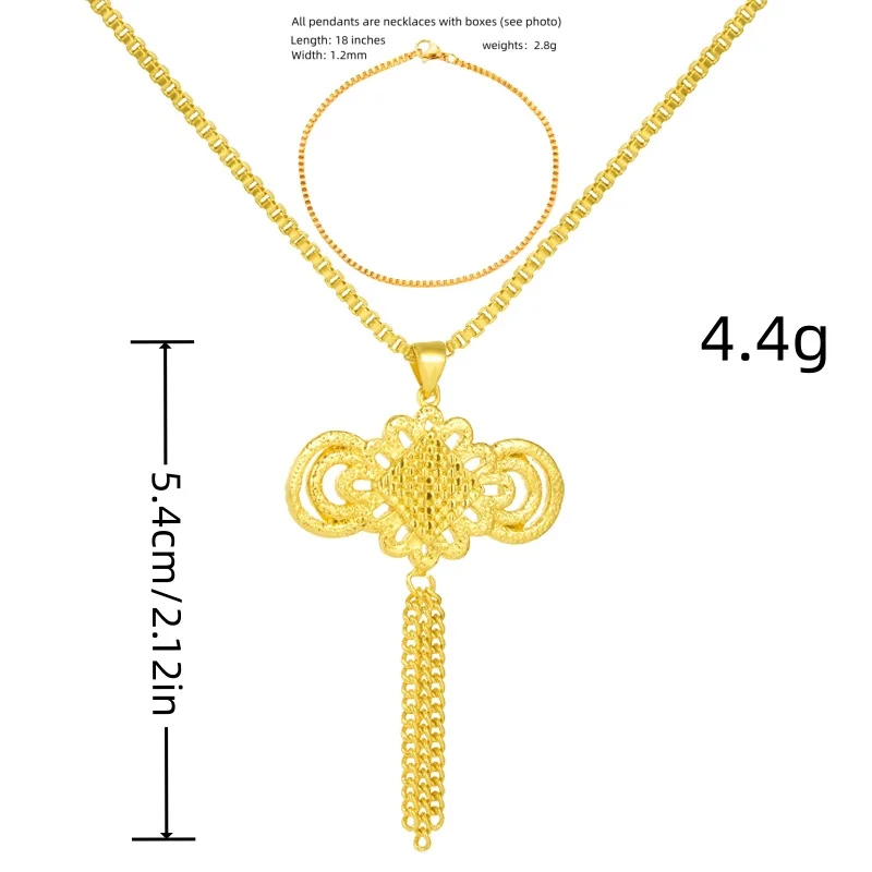 Chinese style personalized necklace ladies 24k gold plated girlfriends necklace jewelry factory multi styles wholesale