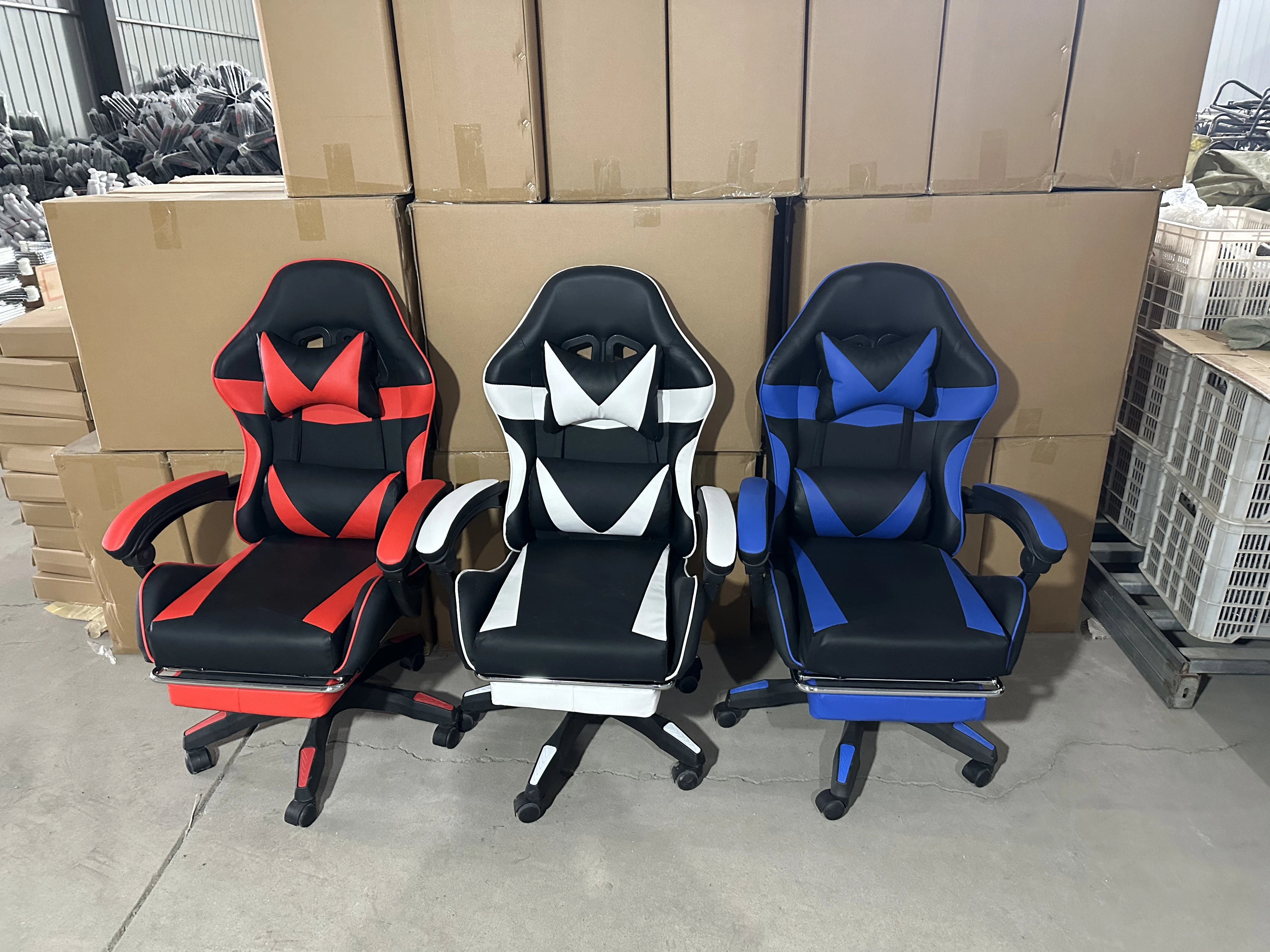 Manufacturers Cheap PC Sillas Gamer Gaming Chair Cadeira De Jogos Racing Chair PU Leather Gaming Chair With Foofrest