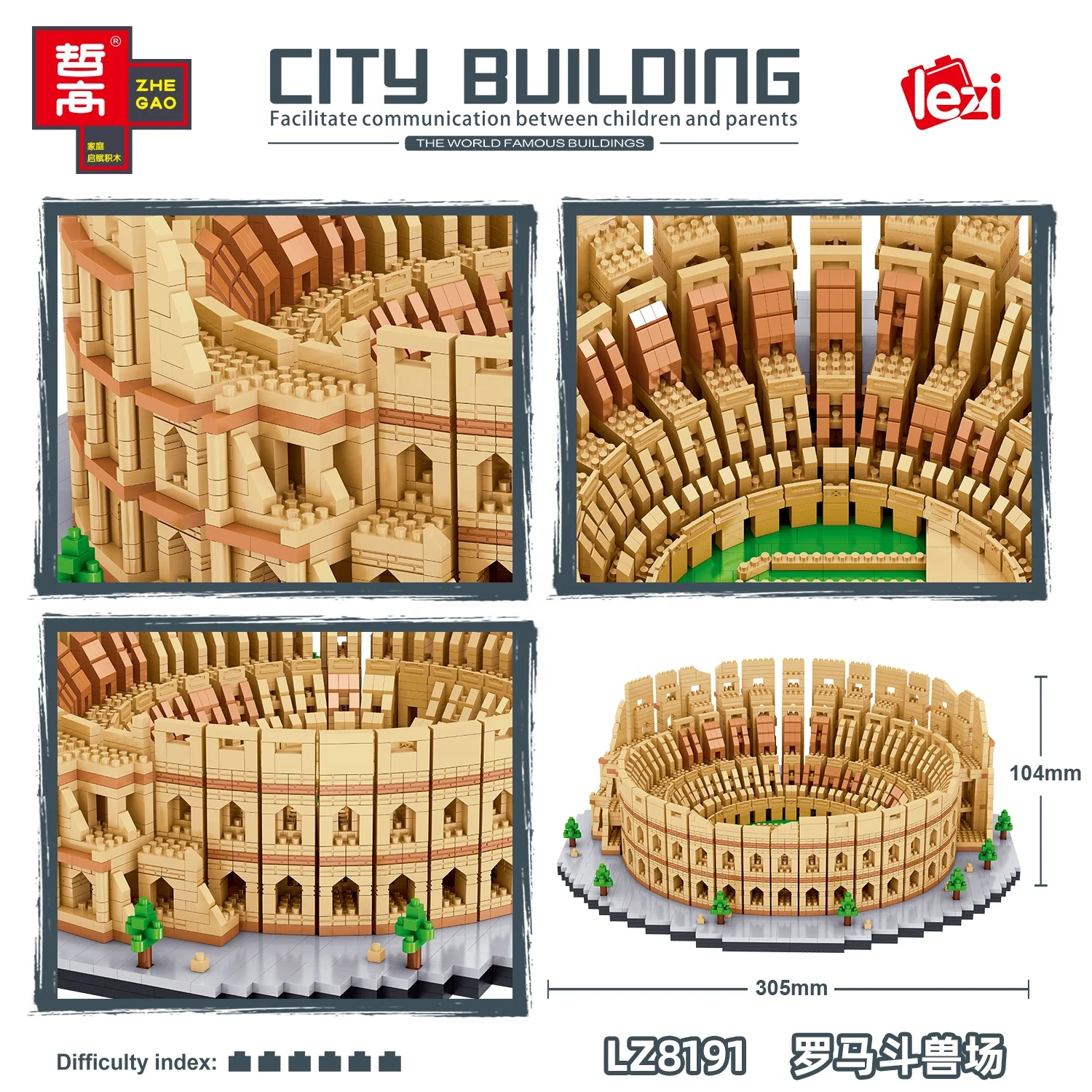 Brick Building Toy Set 5594 pcs mini block stem toy education street view block toy The Roman Colosseum