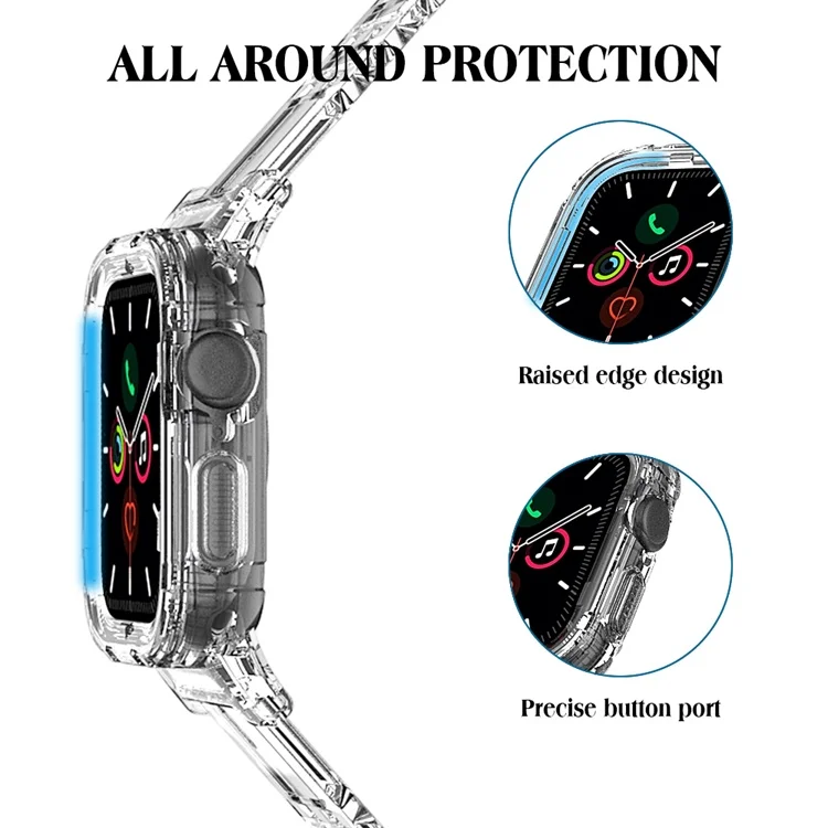 Ремешок для часов чехол прозрачный мягкий силиконовый спортивный Apple Watch 42 мм 44 38