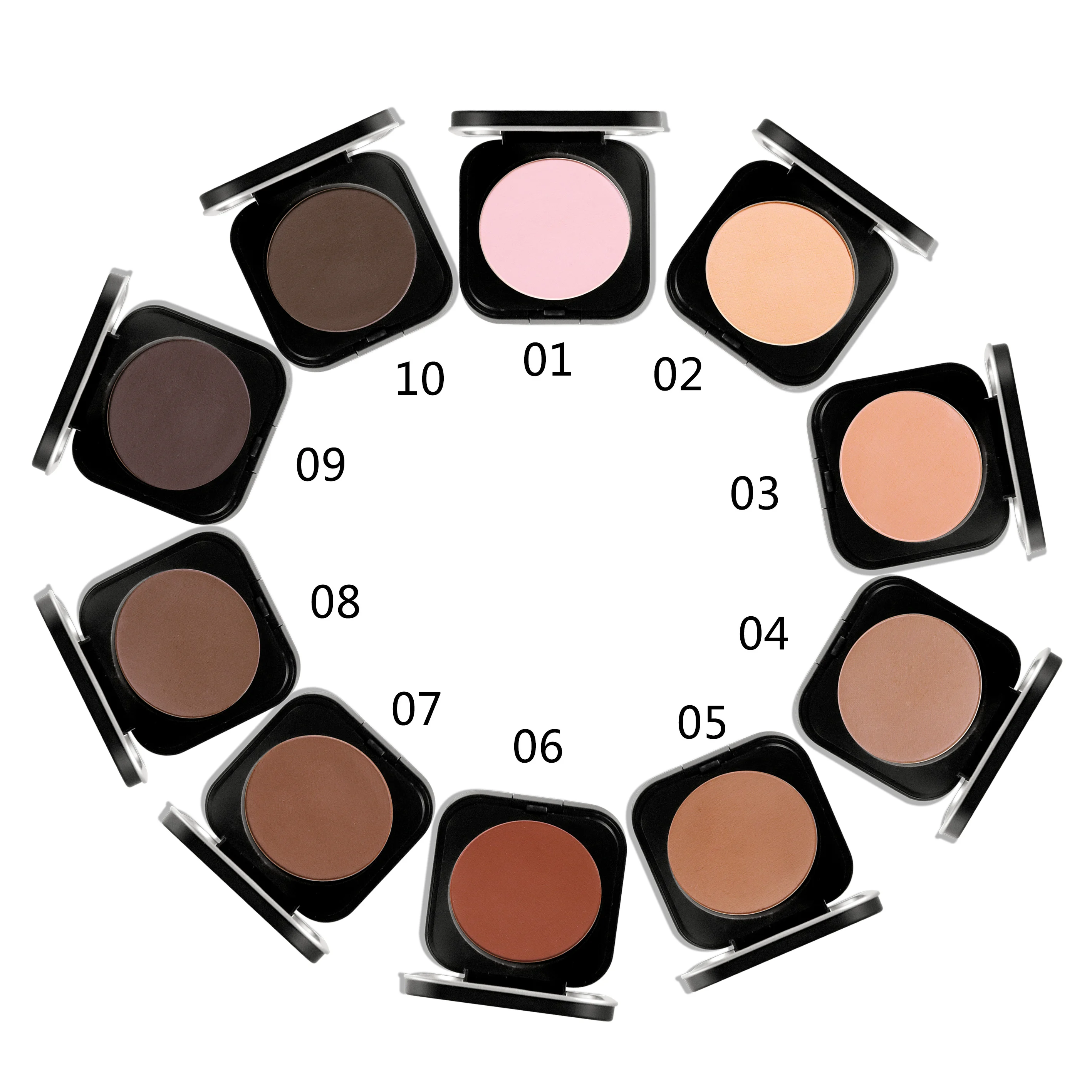 OEM Natural Compact Powder Foundation Makeup Private Label Waterproof Matte Sunscreen Light Fair Skin Tone Mineral Ingredient