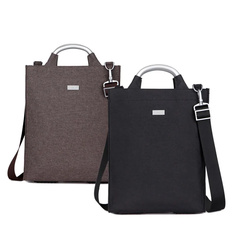 Waterproof Polyester Men Zipper Document Messenger Bag 14 Inch Laptop Sleeve Shoulder Business Backpackag