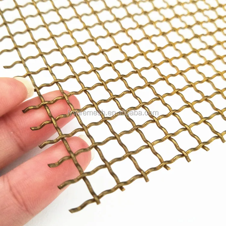 Electromagnetic shield 4 5 6 8 10 mesh red copper/brass /phosphor bronze crimped wire mesh