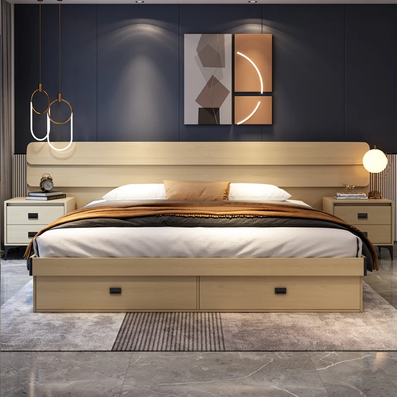  Wholesale Factory Cheap Double Luxury Simple Fabric Smart Bed